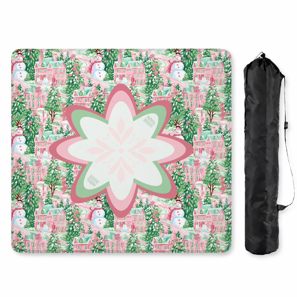Candy Cane Christmas Village Mahjong Mat