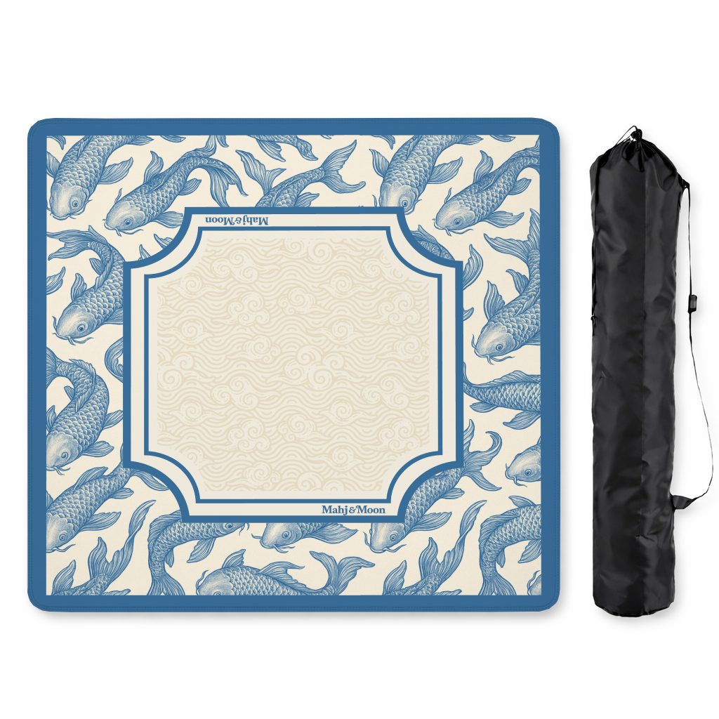 Blue Koi Chinoiserie Mahjong Mat