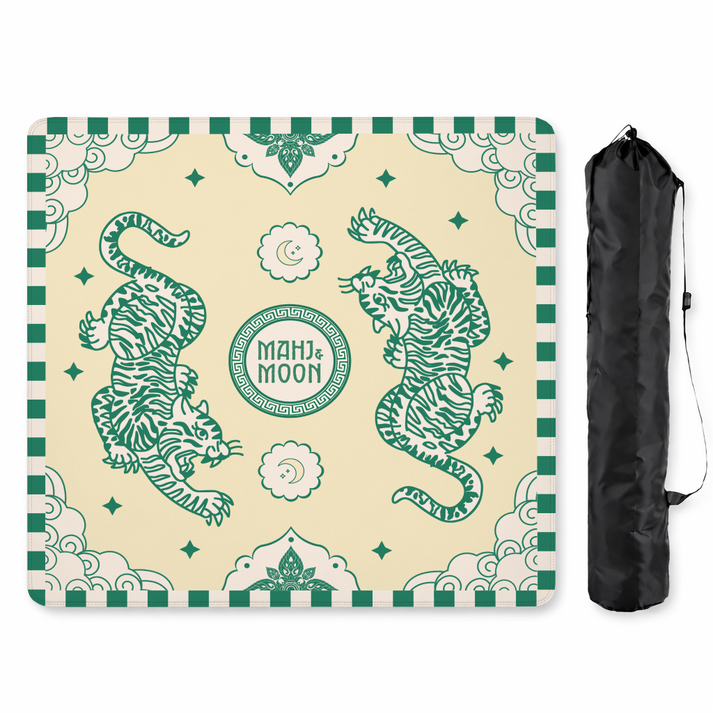 Emerald Tiger Chinoiserie Mahjong Mat
