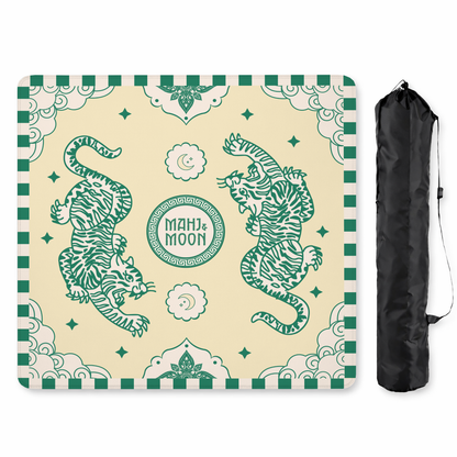 Emerald Tiger Chinoiserie Mahjong Mat