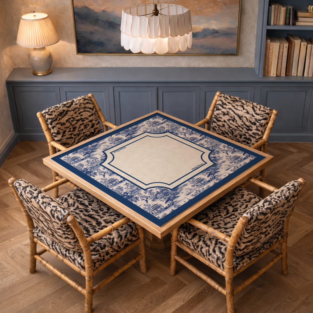 Blue Heritage Toile Mahjong Mat